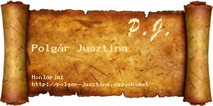 Polgár Jusztina névjegykártya